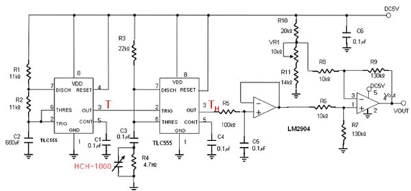 Circuit for a one-point correction in a capacitance to voltage conversion architecture Circuit for a one-point correction